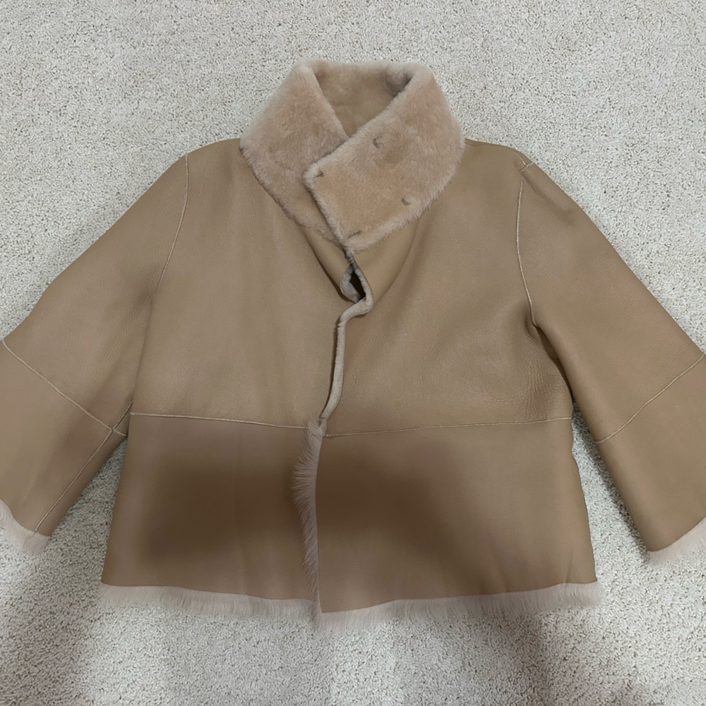 Belle Fare Tan Reversible Fur/Leather Jacket